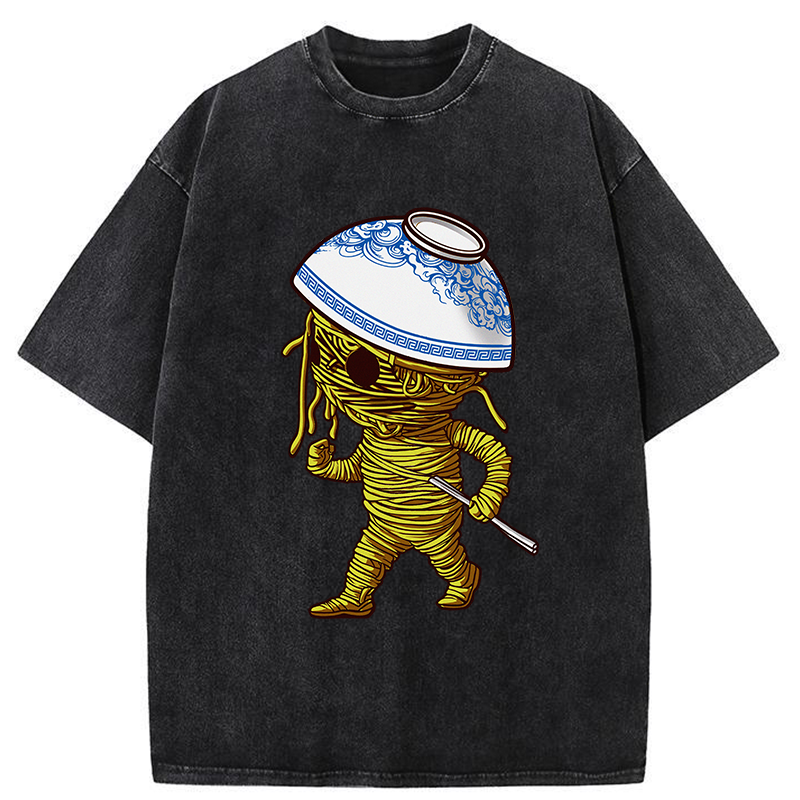 Tokyo-Tiger Walking Ramen Man Washed T-Shirt