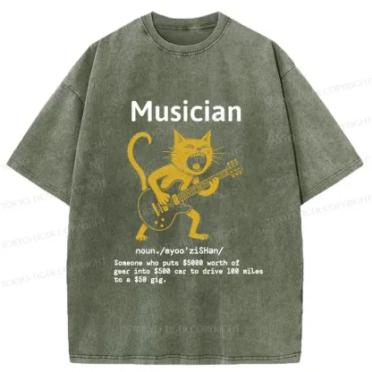 Tokyo-Tiger Miserable Musician Washed T-Shirt