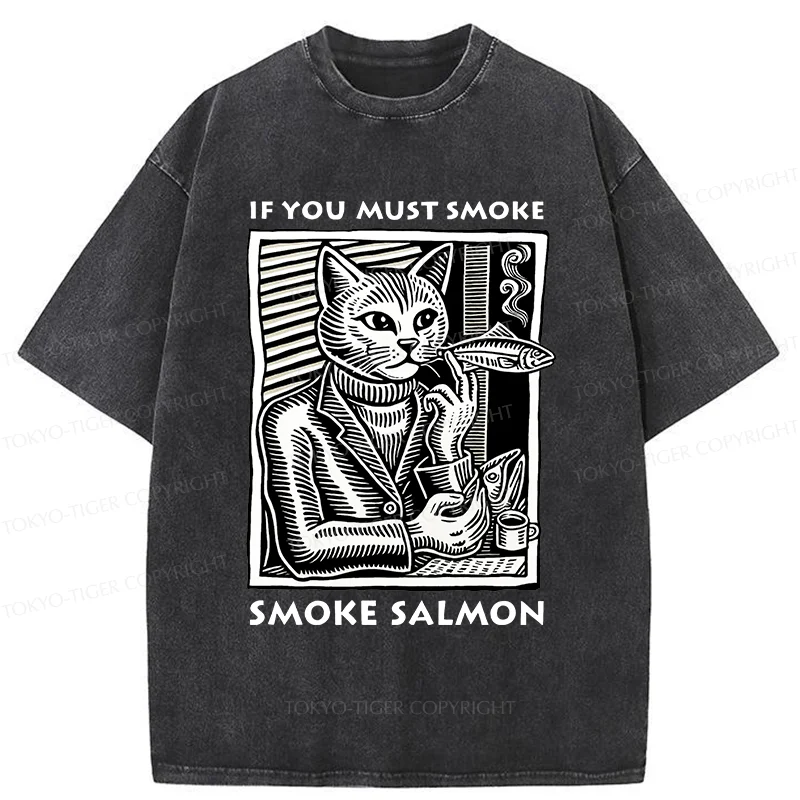 Tokyo-Tiger Elegant Cat Washed T-Shirt