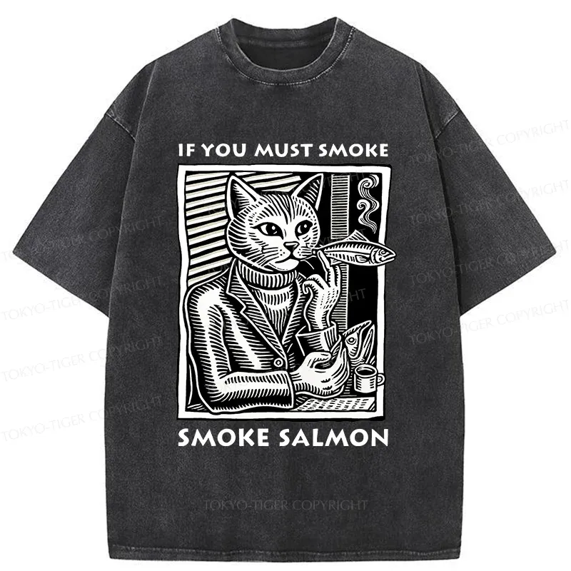 Tokyo-Tiger Elegant Cat Washed T-Shirt