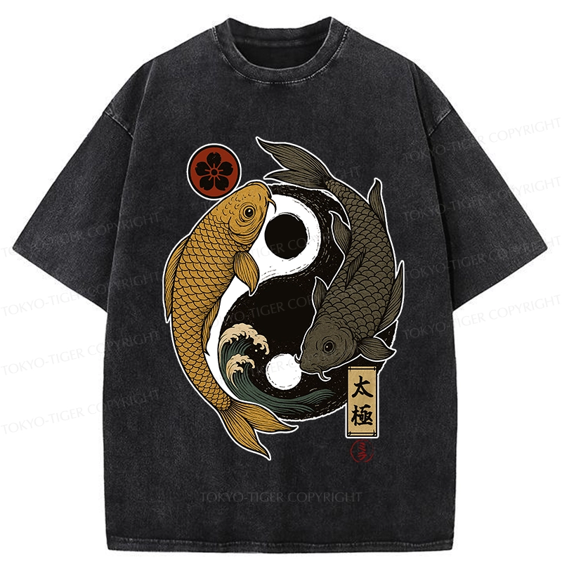 Tokyo-Tiger Yin Yang Koi Washed T-Shirt