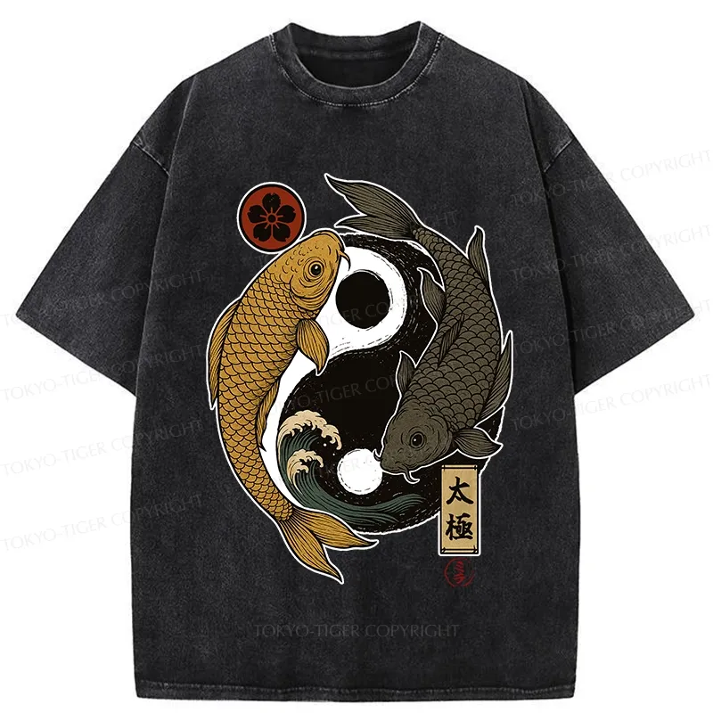 Tokyo-Tiger Yin Yang Koi Washed T-Shirt