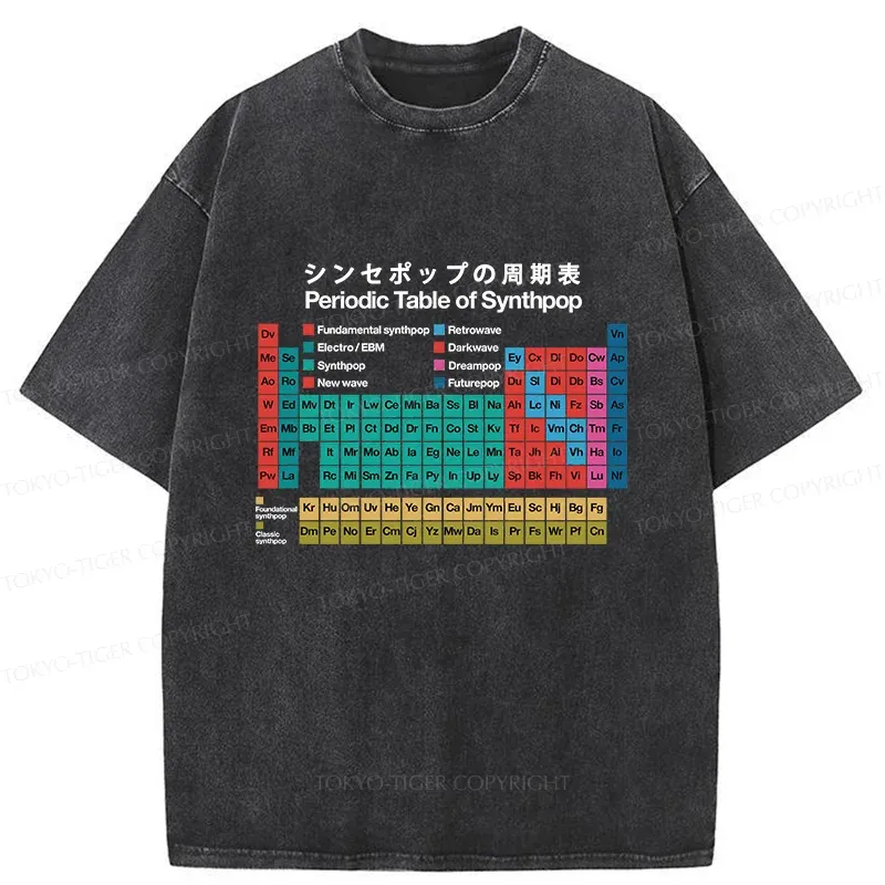 Tokyo-Tiger Music Periodic Table Washed T-Shirt