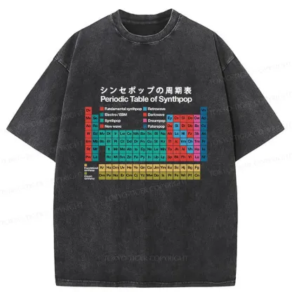 Tokyo-Tiger Music Periodic Table Washed T-Shirt