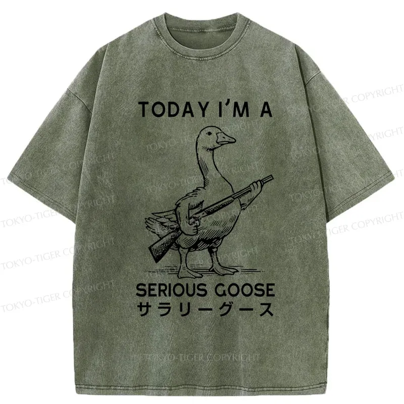 Tokyo-Tiger Serious Stupid Goose Washed T-Shirt