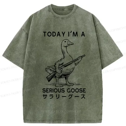 Tokyo-Tiger Serious Stupid Goose Washed T-Shirt