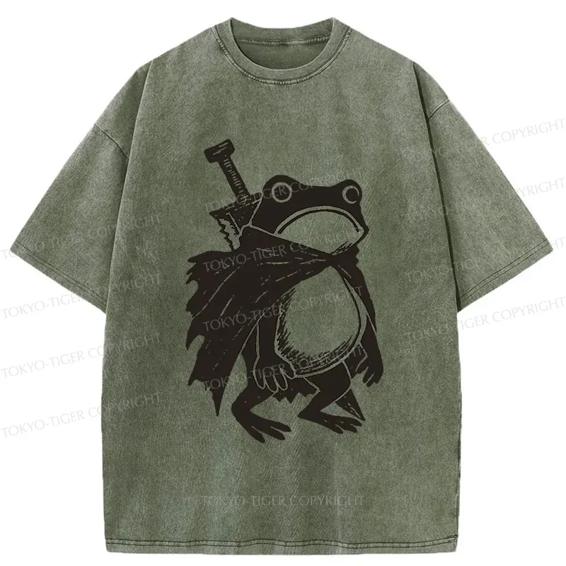 Tokyo-Tiger Frog Warrior Washed T-Shirt