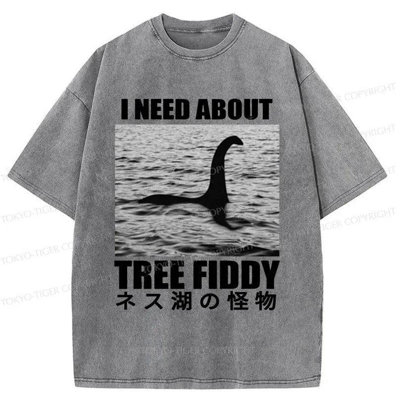 Tokyo-Tiger Loch Ness Monster Joke Washed T-Shirt