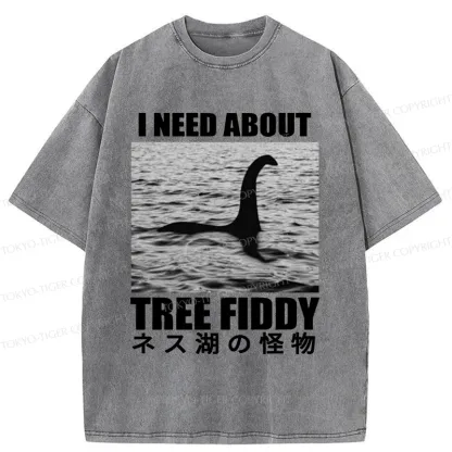 Tokyo-Tiger Loch Ness Monster Joke Washed T-Shirt
