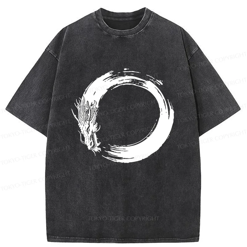 Tokyo-Tiger Dragon's Circle Washed T-Shirt