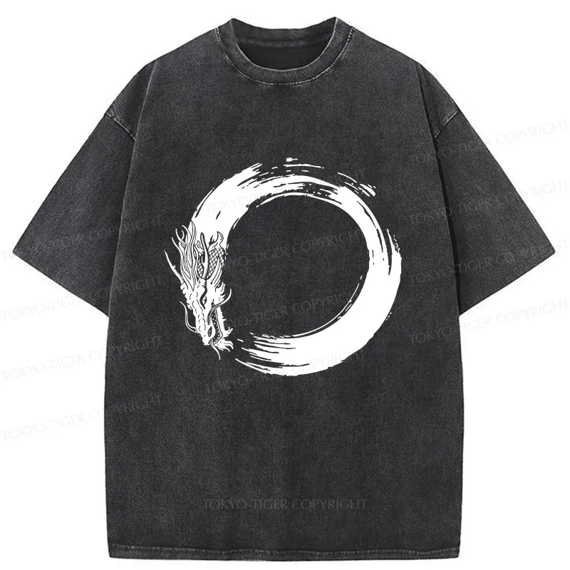 Tokyo-Tiger Dragon's Circle Washed T-Shirt
