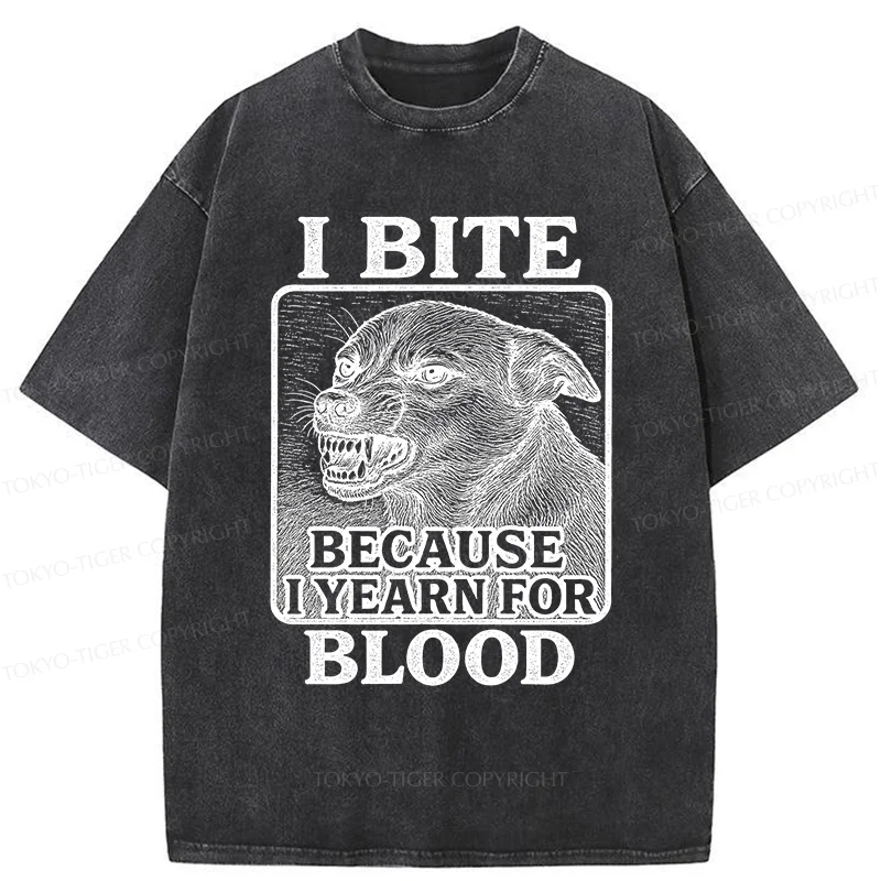 Tokyo-Tiger Angry Dog Washed T-Shirt