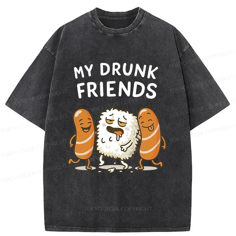 Tokyo-Tiger Drunk Sushi Washed T-Shirt