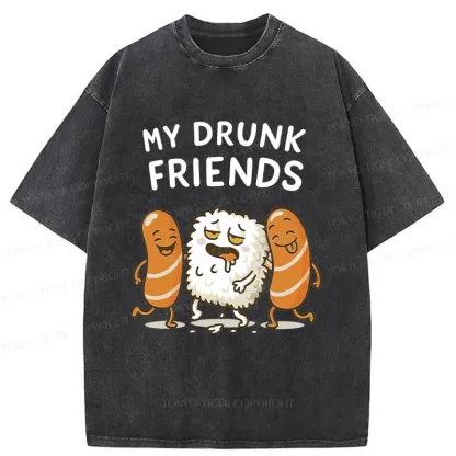 Tokyo-Tiger Drunk Sushi Washed T-Shirt