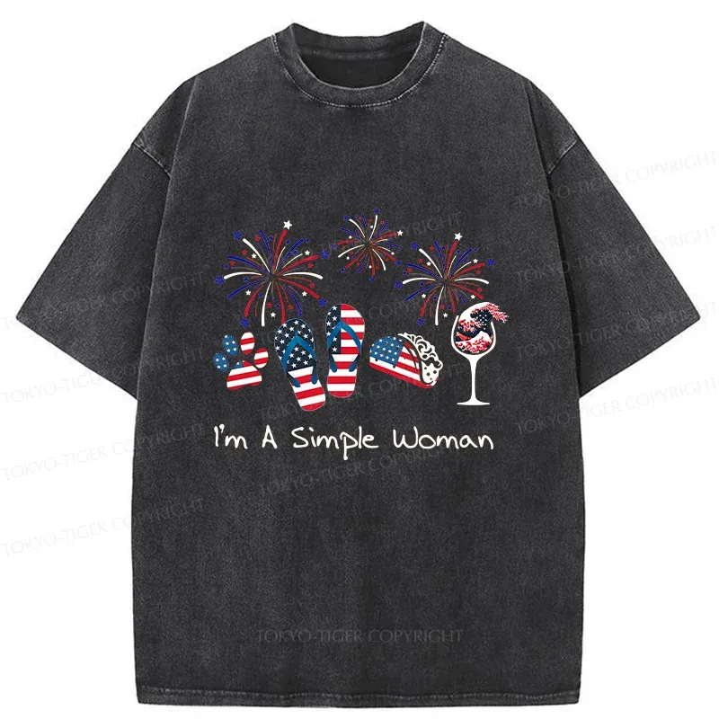 Tokyo-Tiger Celebrate Independence Day Washed T-Shirt