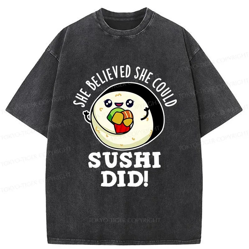 Tokyo-Tiger Interesting Sushi Washed T-Shirt