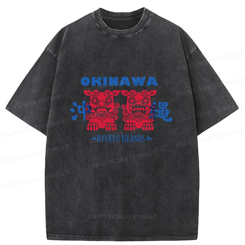 Tokyo-Tiger Okinawa Mascot Washed T-Shirt