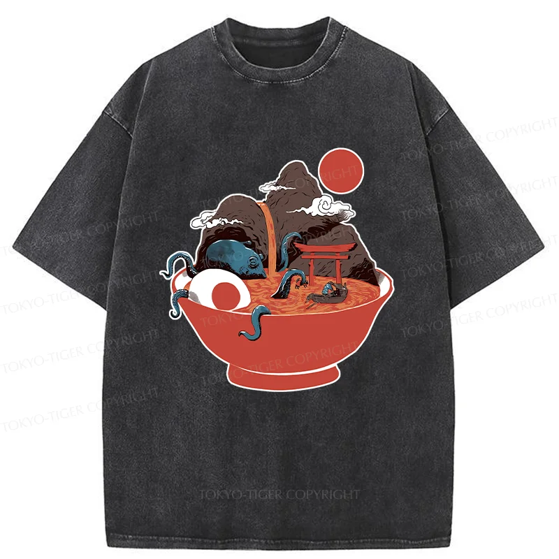 Tokyo-Tiger Retro Ramen Washed T-Shirt