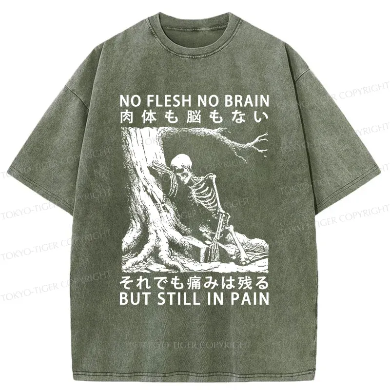 Tokyo-Tiger Painful Skeleton Washed T-Shirt