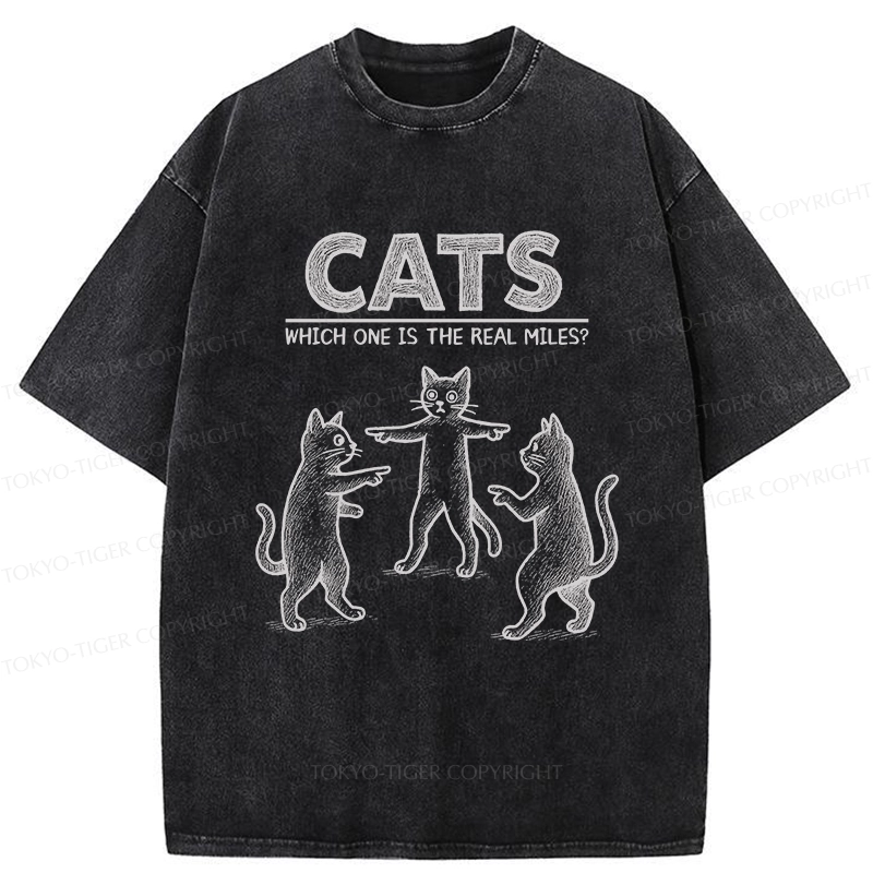 Tokyo-Tiger Which One Is The Real Miles? Washed T-Shirt