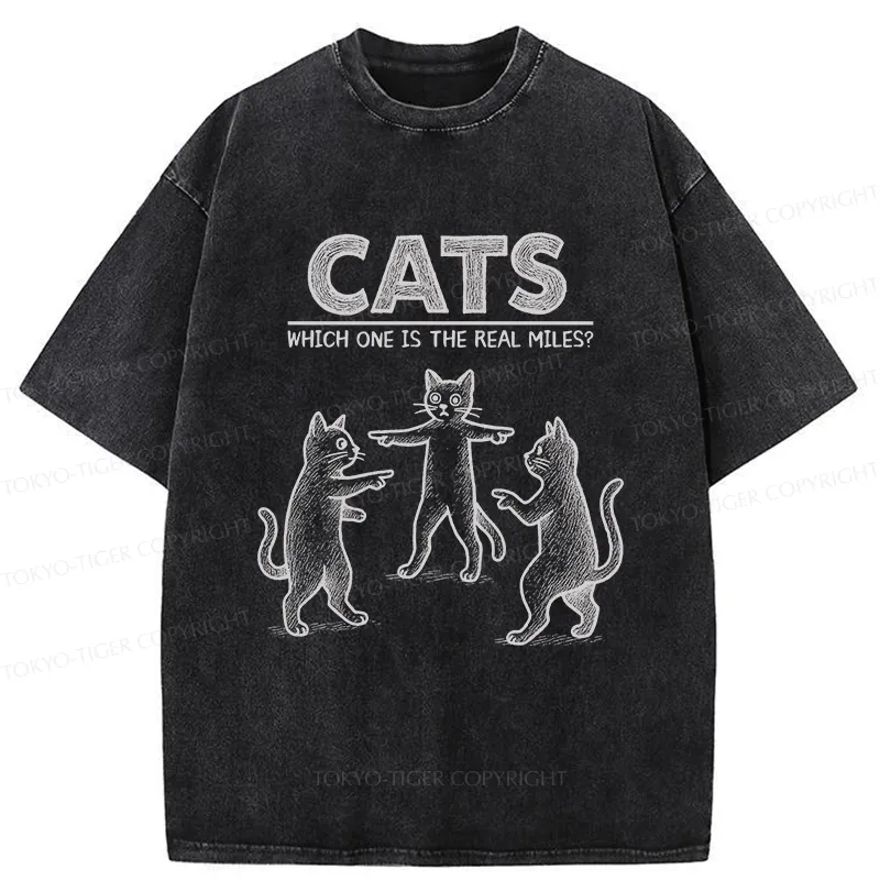 Tokyo-Tiger Which One Is The Real Miles? Washed T-Shirt