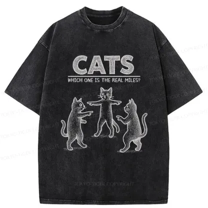 Tokyo-Tiger Which One Is The Real Miles? Washed T-Shirt