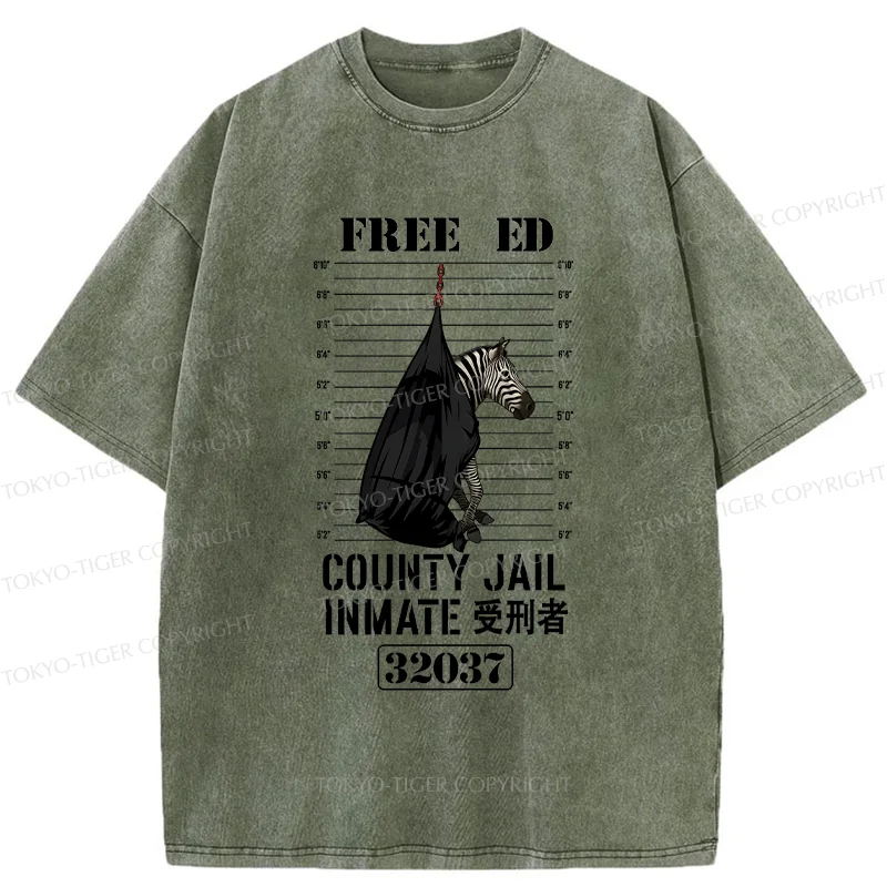 Tokyo-Tiger Zebra Caught Washed T-Shirt