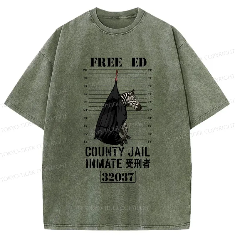 Tokyo-Tiger Zebra Caught Washed T-Shirt