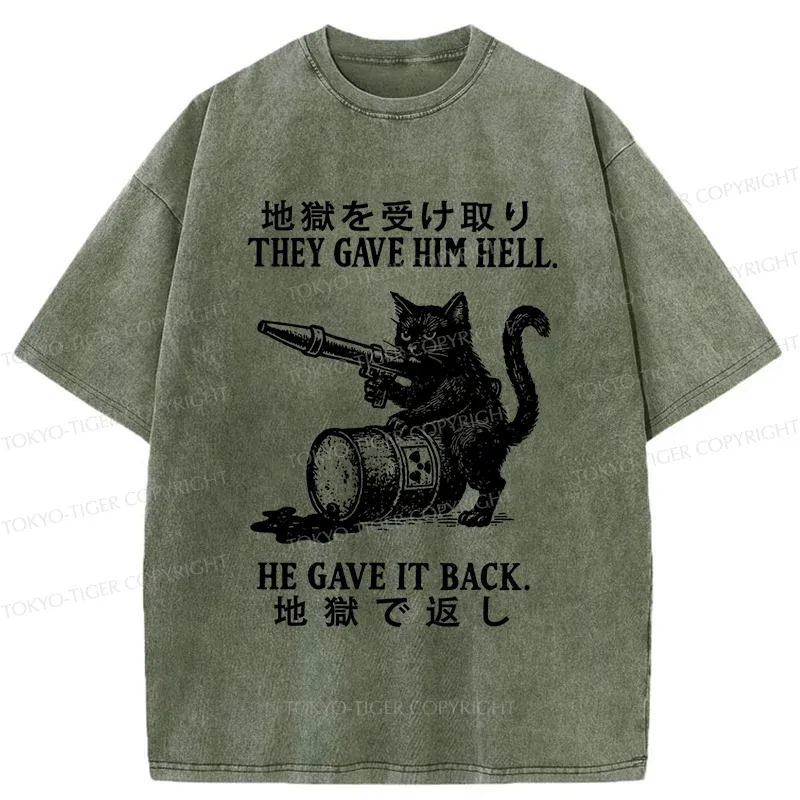 Tokyo-Tiger Revenge Of The Cat Washed T-Shirt