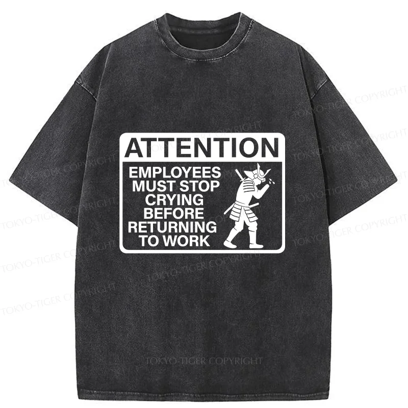 Tokyo-Tiger Stop Crying Samurai Washed T-Shirt