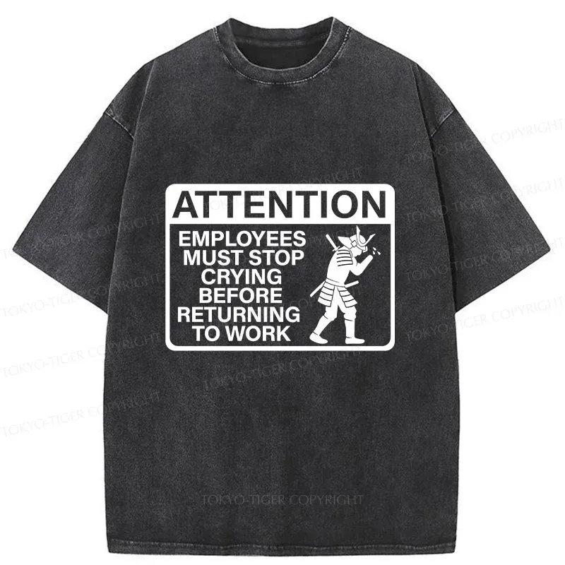 Tokyo-Tiger Stop Crying Samurai Washed T-Shirt