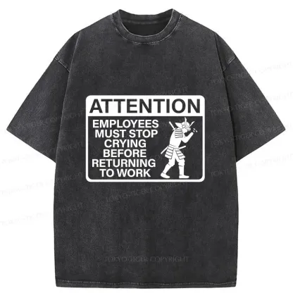 Tokyo-Tiger Stop Crying Samurai Washed T-Shirt