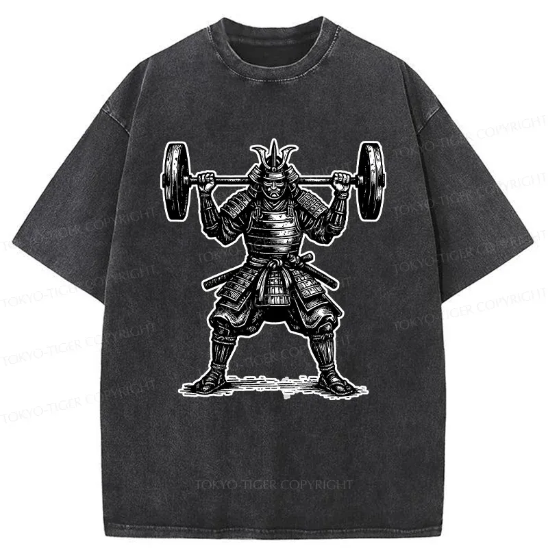 Tokyo-Tiger Warrior Weightlifting Washed T-Shirt