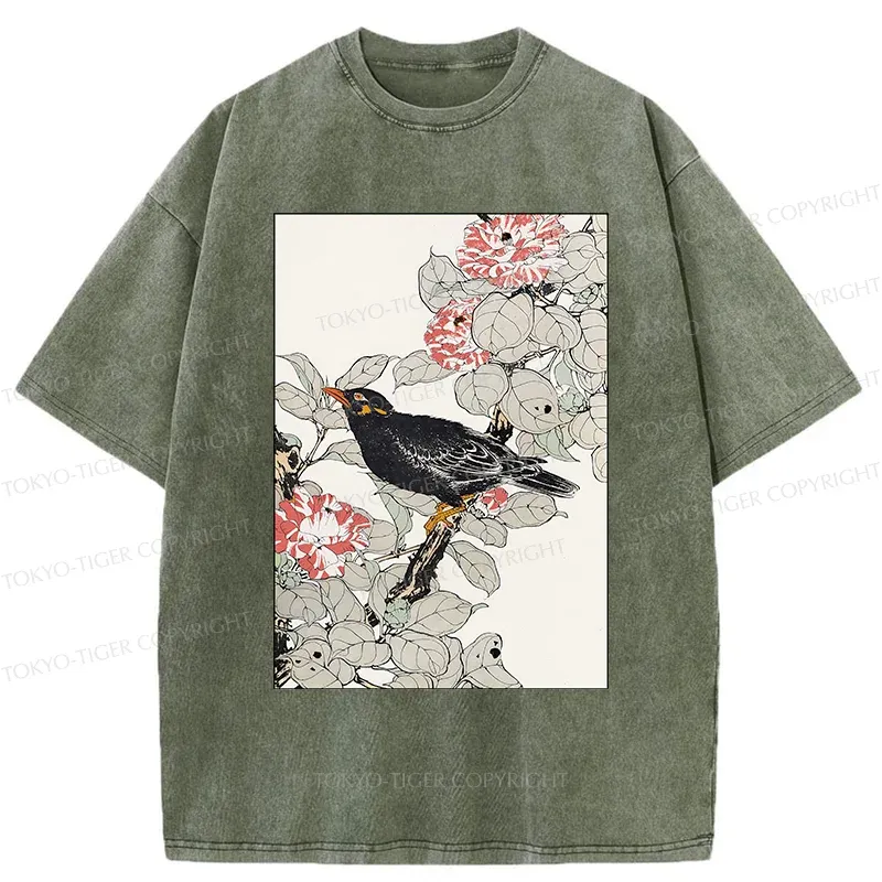 Tokyo-Tiger Retro Bird Washed T-Shirt