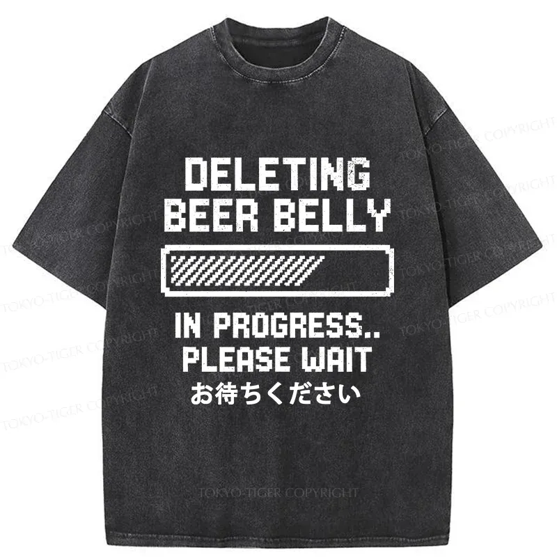 Tokyo-Tiger Removing Beer Delly Washed T-Shirt