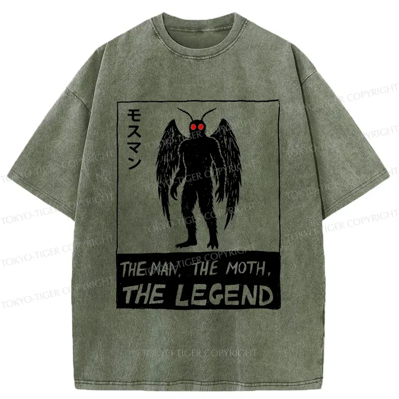 Tokyo-Tiger Funny Mothman Washed T-Shirt