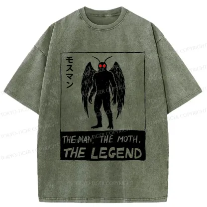 Tokyo-Tiger Funny Mothman Washed T-Shirt
