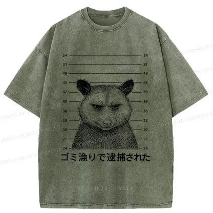 Tokyo-Tiger Captured Possum Washed T-Shirt
