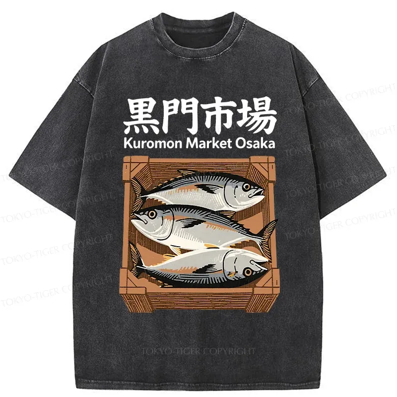 Tokyo-Tiger Kuromon Market Washed T-Shirt