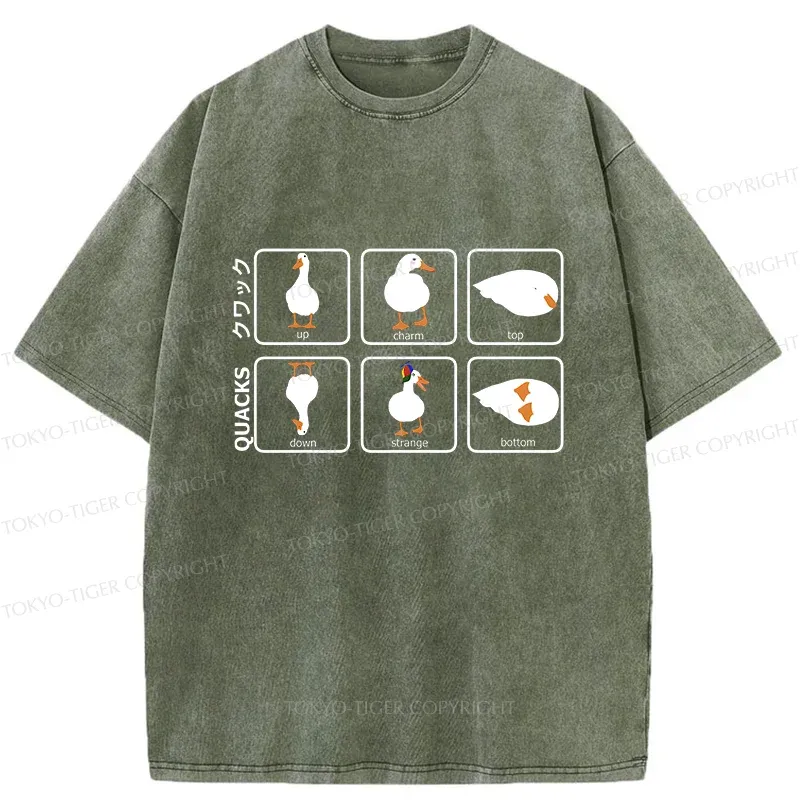 Tokyo-Tiger 3D Illustration Of A Duck Washed T-Shirt