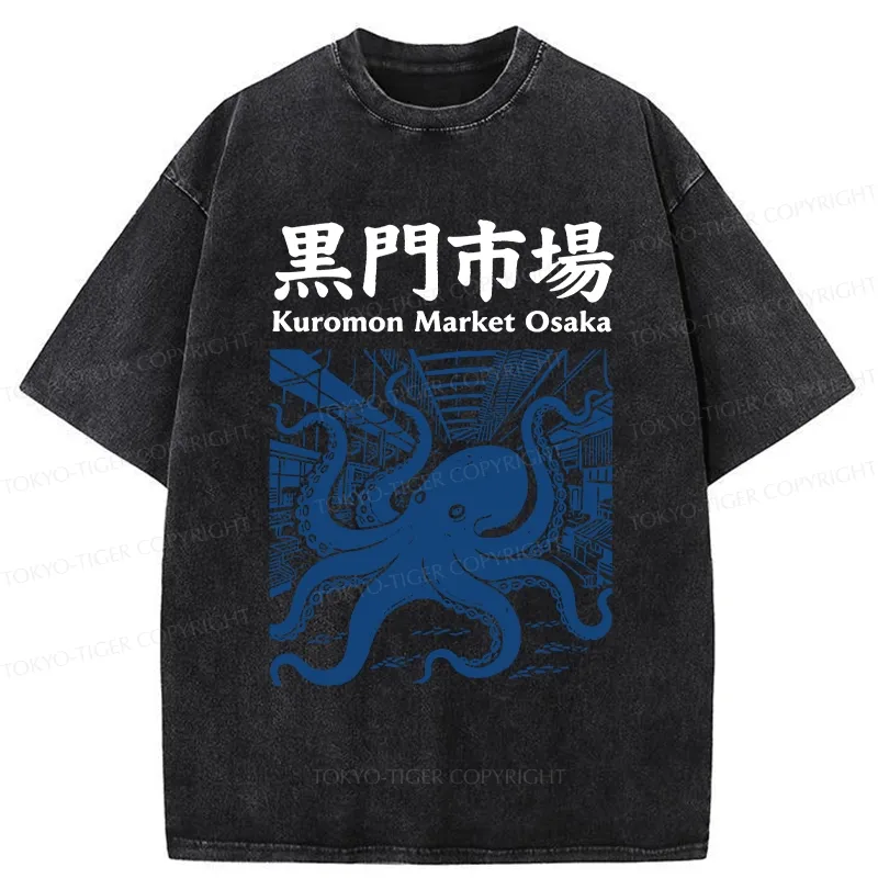 Tokyo-Tiger Kuromon Market Osaka Washed T-Shirt