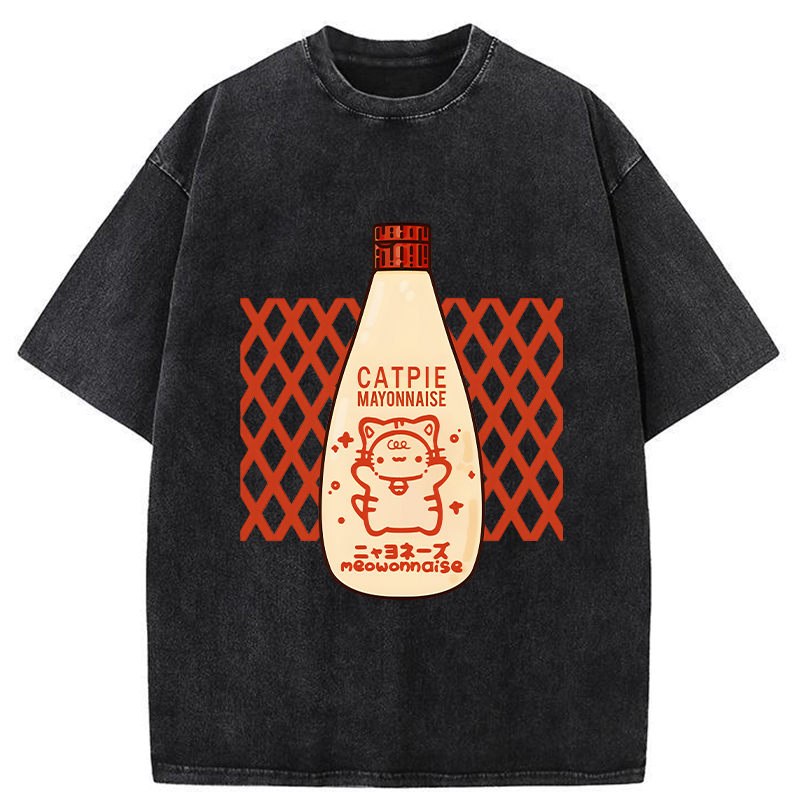 Tokyo-Tiger Catpie Mayonnaise Washed T-Shirt