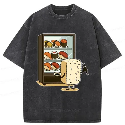 Tokyo-Tiger Rice Ball Is Choosing Sushi Washed T-Shirt