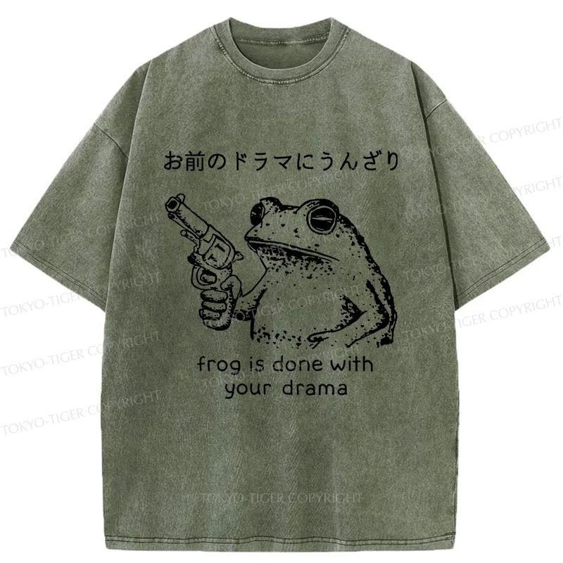 Tokyo-Tiger Frog That Is Tired Of Others Washed T-Shirt