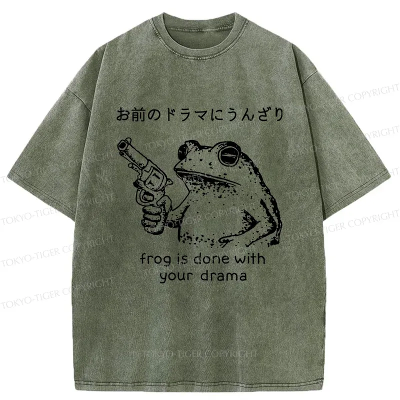 Tokyo-Tiger Frog That Is Tired Of Others Washed T-Shirt