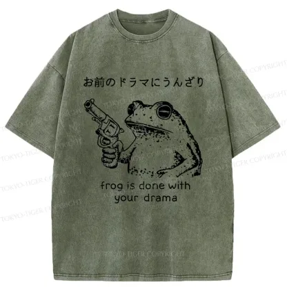 Tokyo-Tiger Frog That Is Tired Of Others Washed T-Shirt