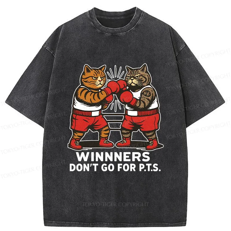 Tokyo-Tiger Fighting Cats Washed T-Shirt
