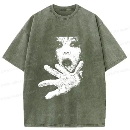 Tokyo-Tiger Scary Ghost Washed T-Shirt