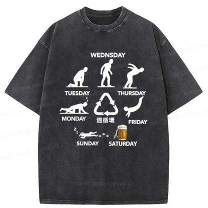 Tokyo-Tiger One Week Cycle Washed T-Shirt