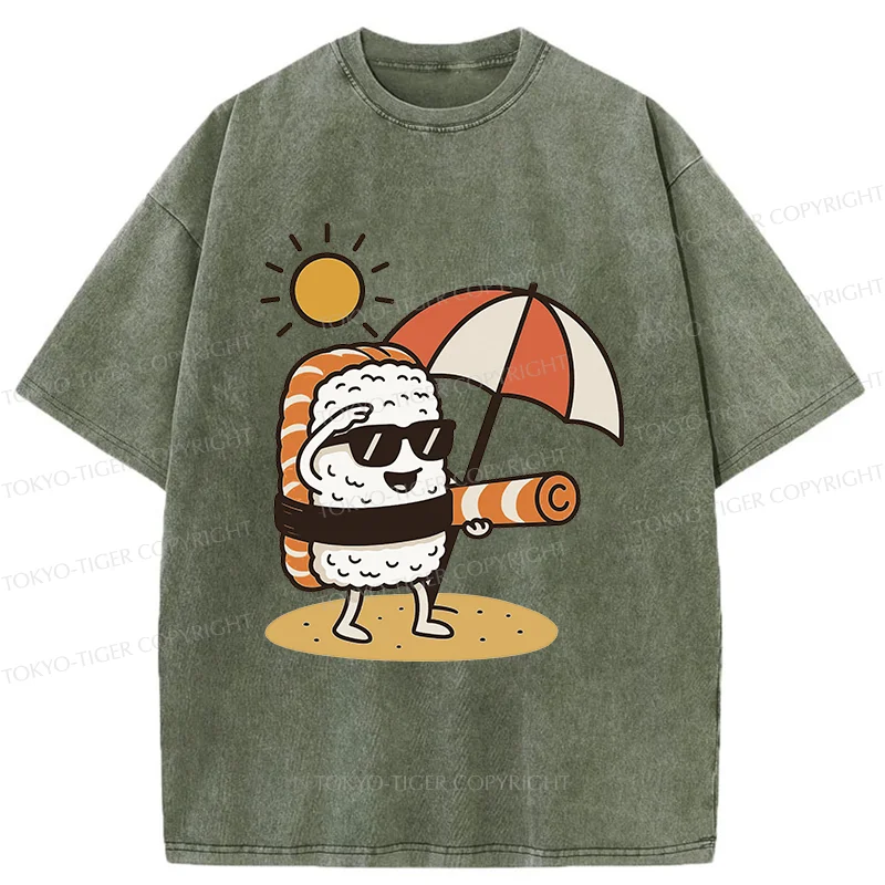 Tokyo-Tiger Summer Sushi Washed T-Shirt